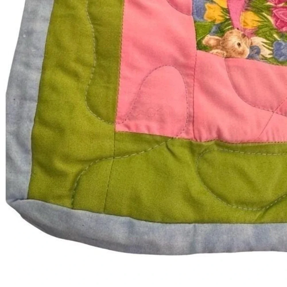 Handmade Quilt Bunnies Tulips Easter Eggs Spring 51